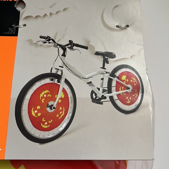 Light Up Pumpkin Bicycle Wheel Covers Set‎ Halloween Party Decor NEW - Picture 6 of 6